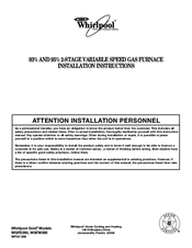 Whirlpool Gold WGFM295 Installation Instructions Manual