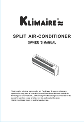 Klimaire KSWX019-C213 Owner's Manual