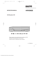 Sanyo HVR-DX625 Instruction Manual
