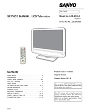 Sanyo LCD-23XL2 Service Manual