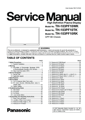 Panasonic TH-103PF10TK Service Manual
