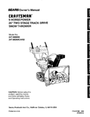 Craftsman Sears 247.88269CARB Owner's Manual