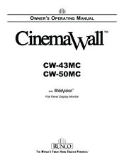 Runco CinemaWall CW-43MC Owner's Operating Manual