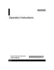 Sony POP-FMPA1 Operation Instructions Manual