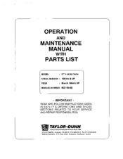Taylor-Dunn ET 1-50 48 Volts Operation And Maintenance Manual