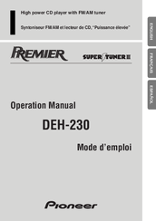 Pioneer Premier Super tuner III DEH-230 Operation Manual