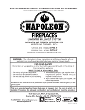 Napoleon GVF30-P Installation And Operation Instructions Manual