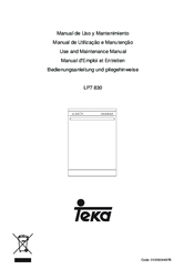 Teka LP7 830 Use And Maintenance Manual