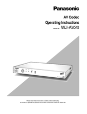 Panasonic WJ-AV20 Operating Instructions Manual