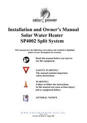 SolarPower SP4002 Installation And Owner's Manual
