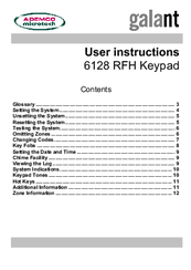 Ademco Galant 6128 RFH User Instructions