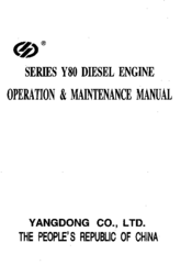 YANGDONG SERIES Y80 Operation & Maintenance Manual