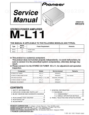 Pioneer M-L11 Service Manual