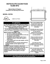 Savannah Heating BL-936 Installation And Operating Instructions Manual