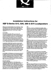 Kef Q10 Installation Instructions