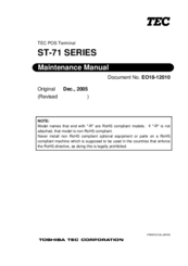 TEC TFTST-71-2A Series Maintenance Manual