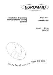 Euromaid GCWF60 Installation And Operating Instructions Manual