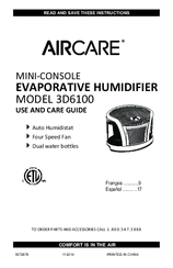 AirCare 3D6100 Use And Care Manual
