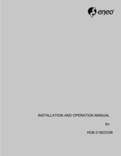 Eneo HDB-2180Z03IR Installation And Operation Manual