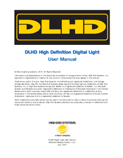 High End Systems DLHD High Definition Digital Light User Manual