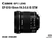 Canon EF-S10-18mm f/4.5-5.6 IS STM Instructions Manual