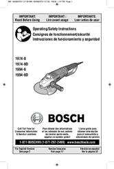 Bosch 1974-8 Operating/Safety Instructions Manual