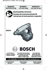 Bosch RHS181 Operating/Safety Instructions Manual