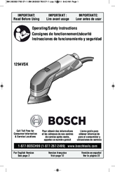 Bosch 1294VSK Operating/Safety Instructions Manual