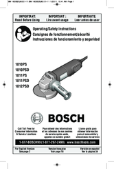 Bosch 1811PSD Operating/s Operating/Safety Instructions Manual