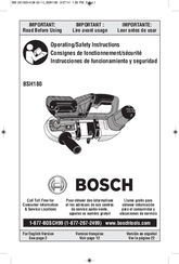Bosch BSH180 Operating/Safety Instructions Manual