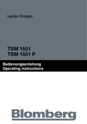 Blomberg TSM 1551 P Operating Instructions Manual