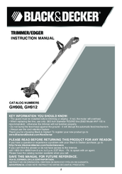 Black & Decker GH900 Instruction Manual