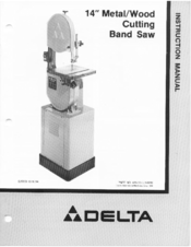 Dewalt 14'' Metal/wood cutting band saw Instruction Manual