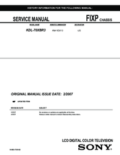 Sony BRAVIA KDL-70XBR3 Service Manual