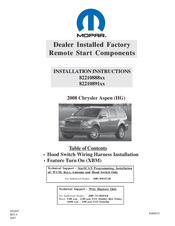 Mopar 82210888M SERIES Installation Instructions Manual