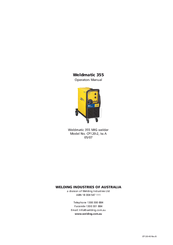 WELDING INDUSTRIES Weldmatic 355 CP120-2 Operator's Manual
