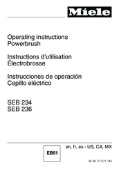 Miele Powerbrush SEB 234 Operating Instructions Manual