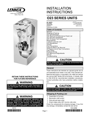Lennox O23Q4-105 Installation Instructions Manual
