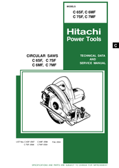 Hitachi C 6SF Technical Data And Service Manual