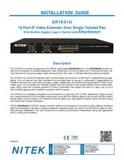 Nitek ER1651U Installation Manual
