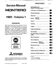 Mitsubishi MONTERO 1989 Service Manual