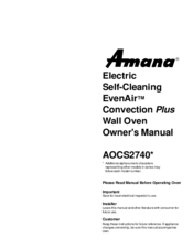 Amana AOCS2740 Owner's Manual