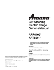 Amana ART6511 Series Owner's Manual