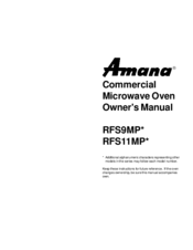 Amana RFS9MP SERIES Owner's Manual