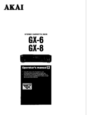 Akai GX-6 Operator's Manual