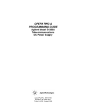 Agilent Technologies E4356A Operating & Programming Manual