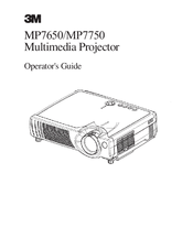 3M Multimedia Projector MP7750 Operator's Manual