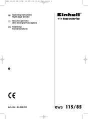 EINHELL Bavaria BWS 115/85 Operating Instructions Manual