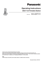 Panasonic KX-UDT111 Operating Instructions Manual