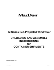 MacDon M100 Unloading And Assembly Instructions